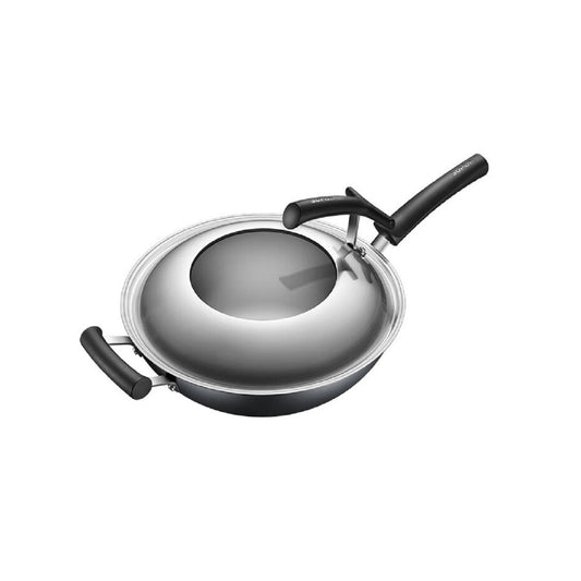 SUPOR Stainless Steel  Wok 32厘米大口径铸铁铸铁炒锅（北美仓直发）