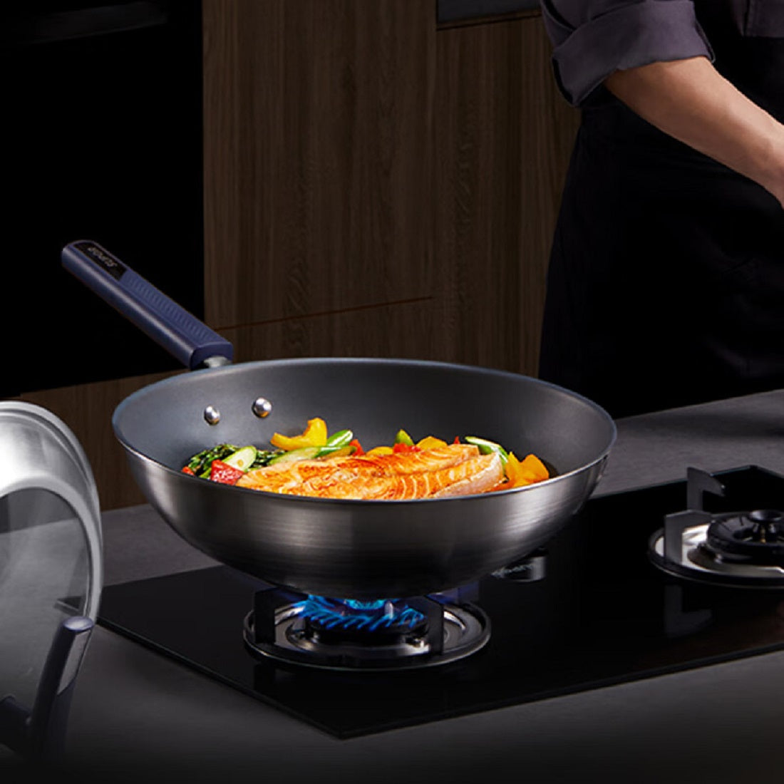 SUPOR Titanium Uncoated Non-Stick Frying Wok 大口径钛合金无涂层不沾炒锅 可用金属丝洗涤 （北美仓直发）