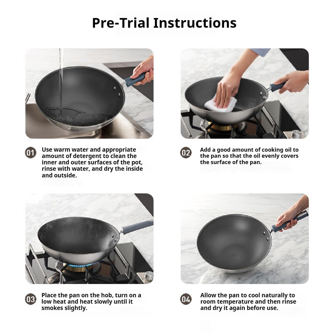 SUPOR Titanium Uncoated Non-Stick Frying Wok 大口径钛合金无涂层不沾炒锅 可用金属丝洗涤 （北美仓直发）