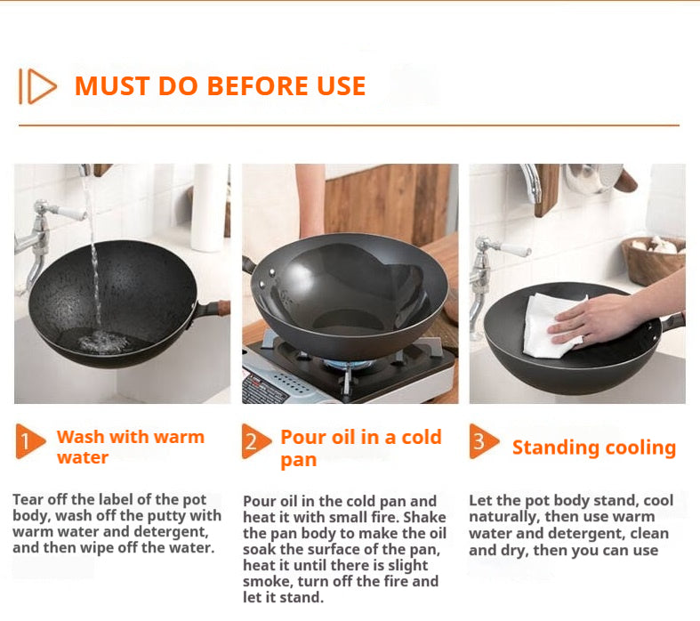 SUPOR Stainless Steel  Wok 32厘米大口径铸铁铸铁炒锅（北美仓直发）