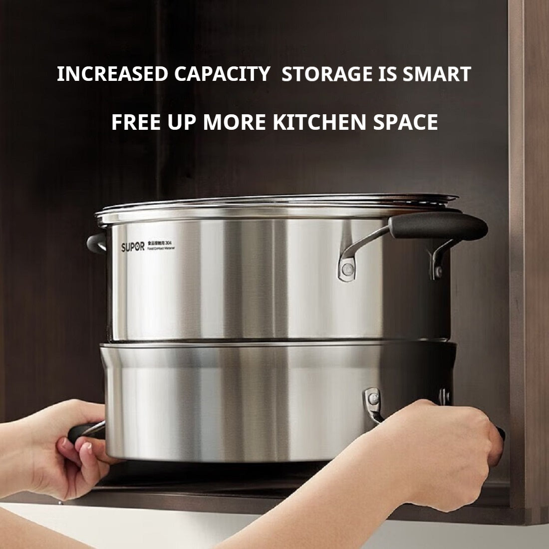 SUPOR  Non-Stirring 3-Layer Stainless Steel Multi-Bottom Steamer三层大口径蒸锅（北美仓直发）